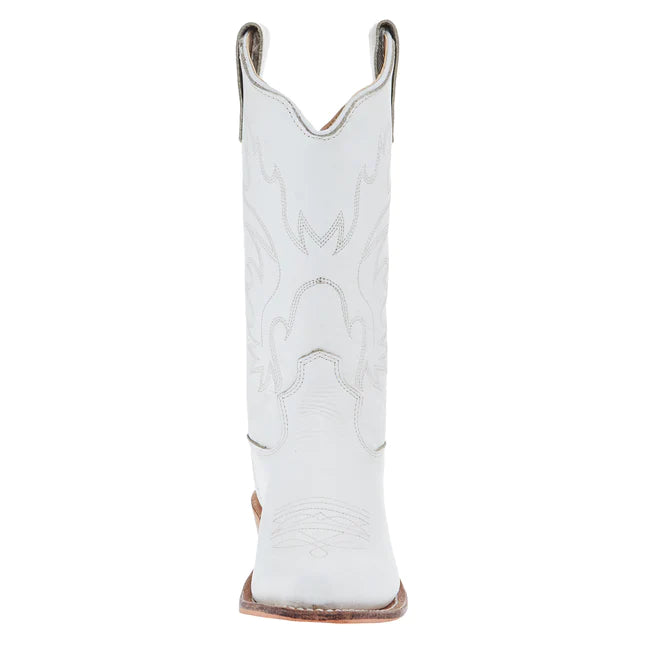 Girl's Old West All Over White Almond Toe Cowboy Boot