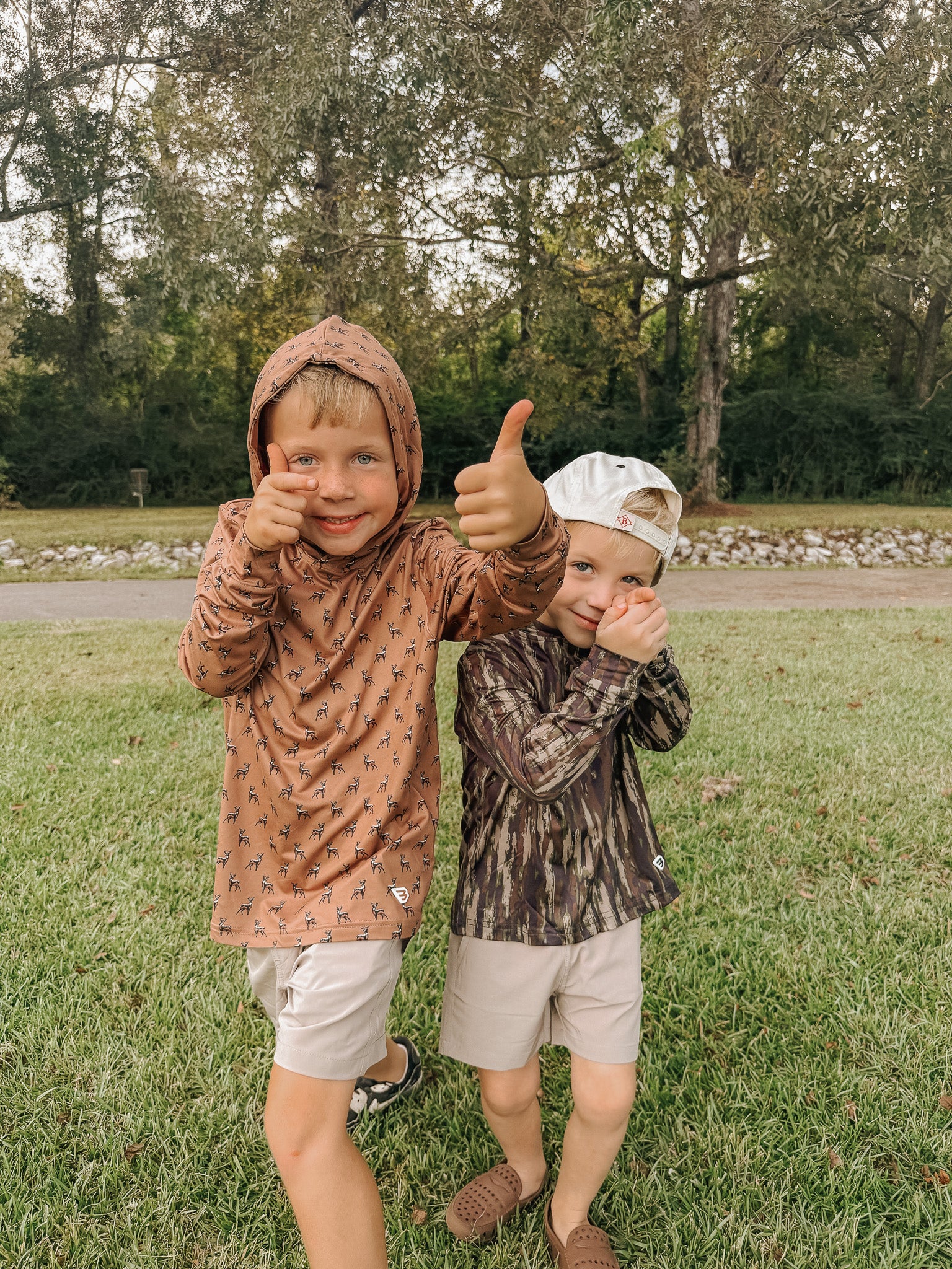 Youth Burlebo Performance Hoodie - Whitetail Deer - Brown