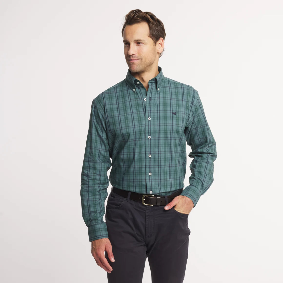 Southern Marsh | Highlands Lattice Performance Dress Shirt