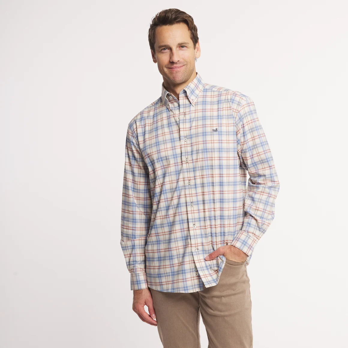 Southern Marsh | Highlands Lattice Performance Dress Shirt