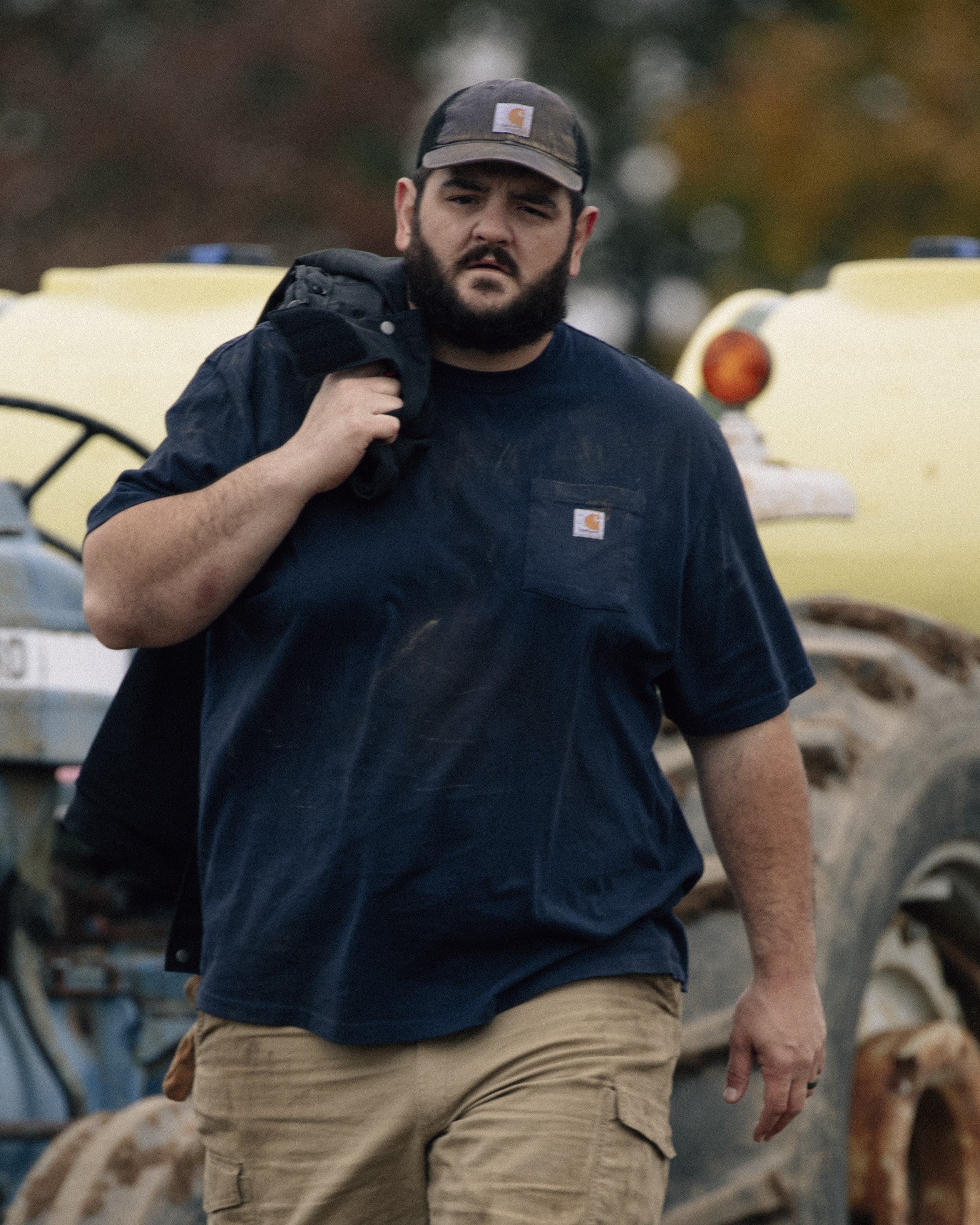 CAMISETA CARHARTT DE CORTE SUELTO Y PESADO CON BOLSILLO DE MANGA CORTA EN AZUL MARINO 