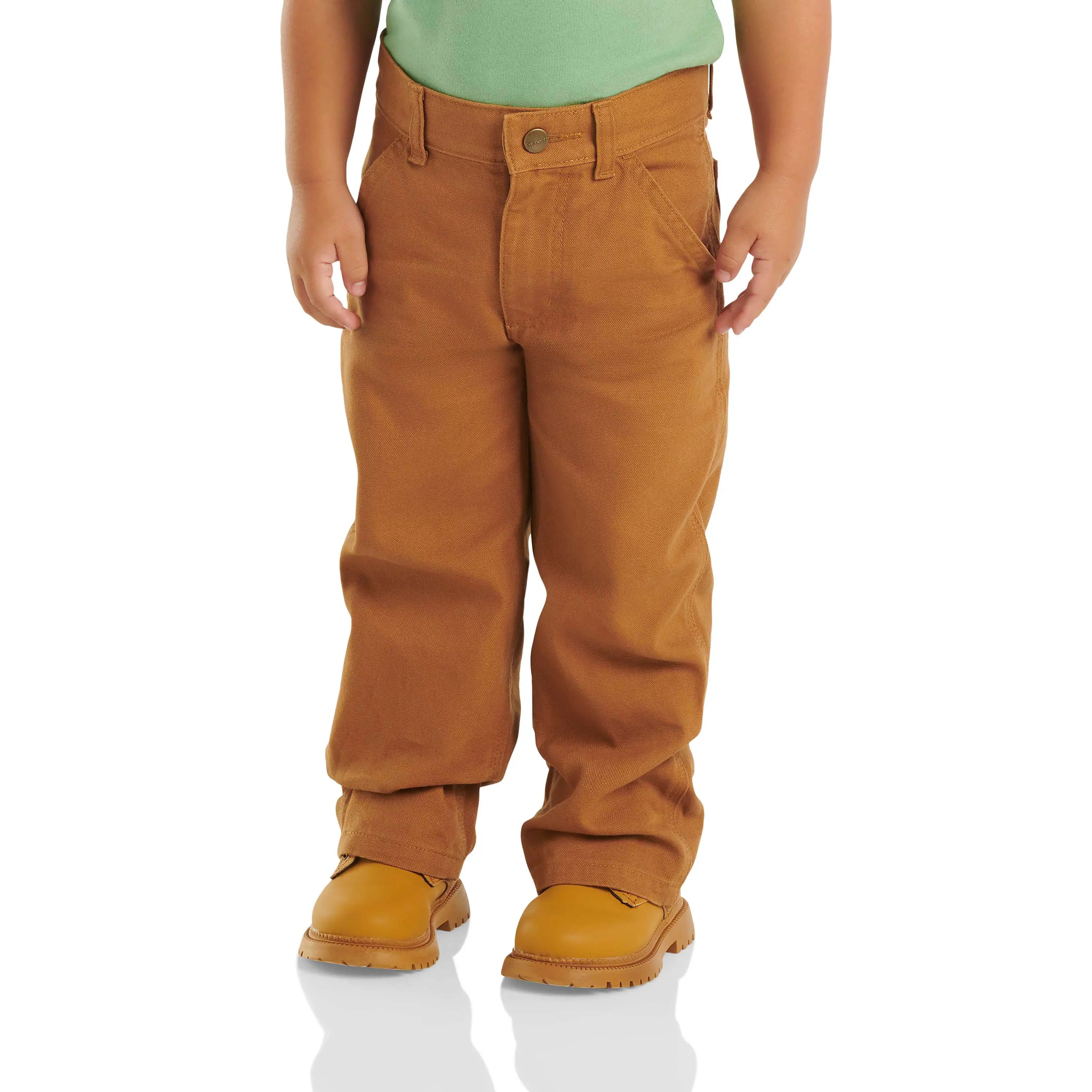 Carhartt Infant & Toddler Canvas Dungaree Pants in Carhartt Brown