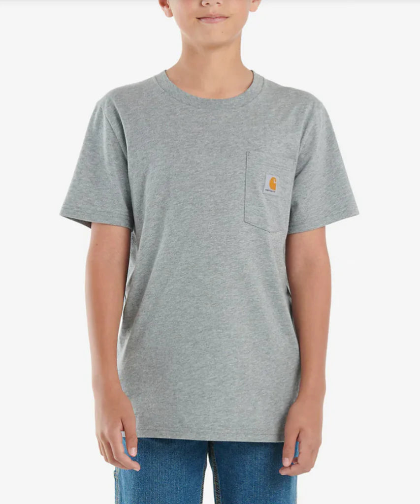 Carhartt Toddler & Kid's Pocket T-Shirt in Heather Grey