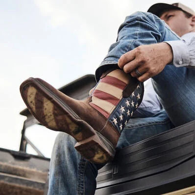 Durango Rebel PRO Flag Western Boot - Stivali Uomo Castagna Scuro/Vintage - 47 EU - Fodera In Rete