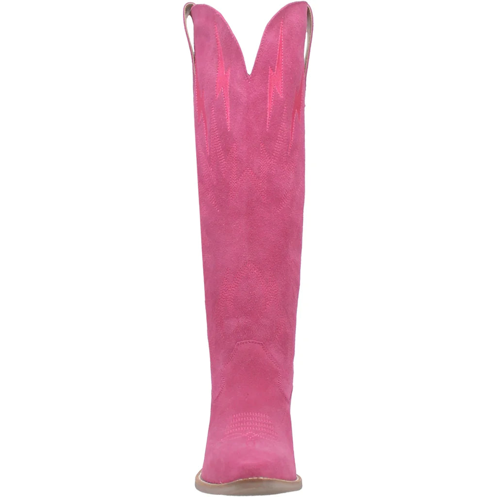 WOMEN'S DINGO THUNDER ROAD LEATHER BOOTS IN FUCHSIA