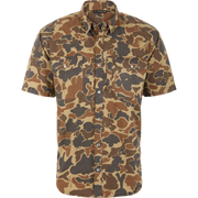 Drake Cinco Ranch Western Acid Washed Shirt in Old School Camo