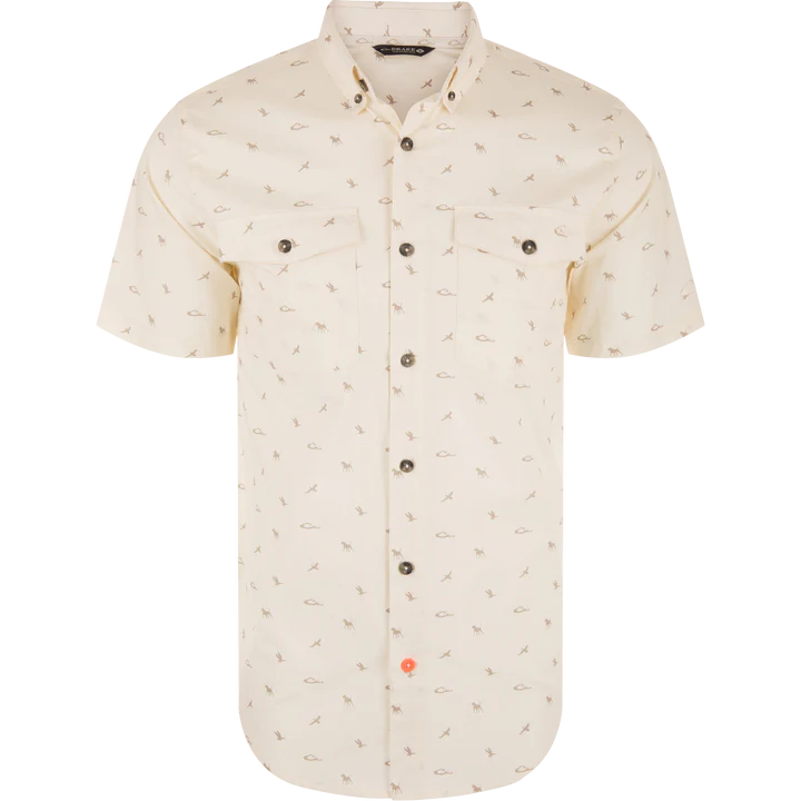 Drake Men's Cotton DDD Print Short Sleeve Shirt