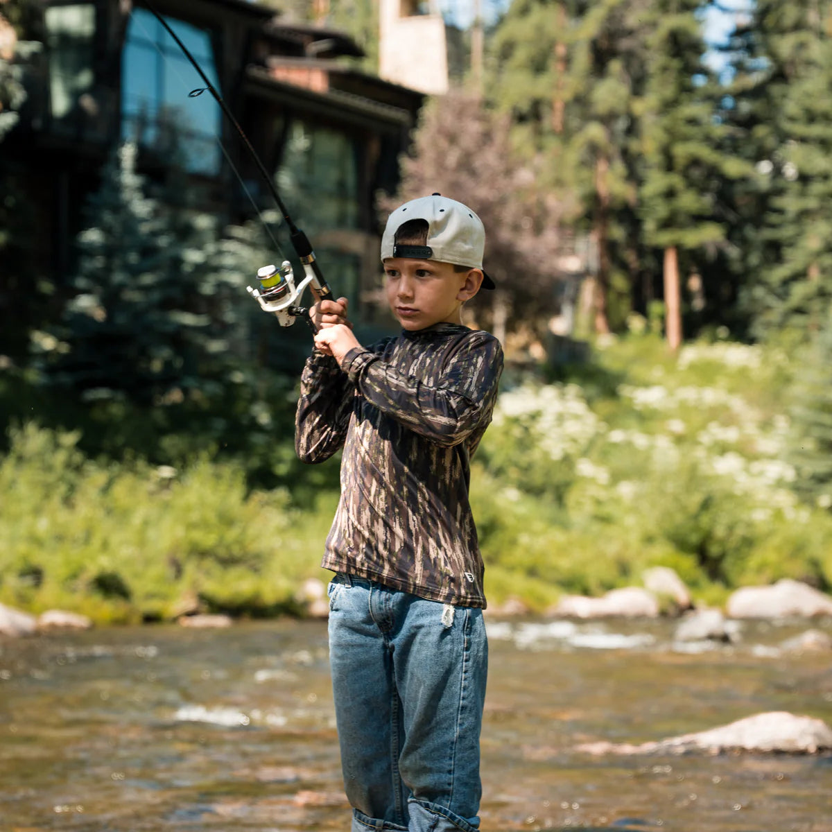 Youth Burlebo Performance Hoodie - Midland Camo