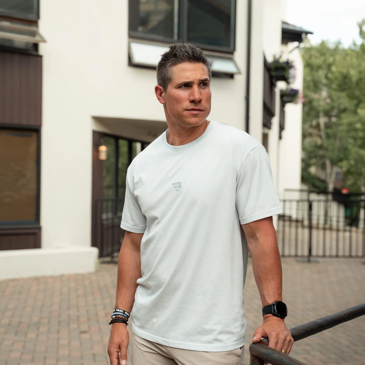 Burlebo Vintage Washed T-Shirt in Light Grey