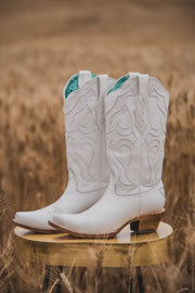 CORRAL WHITE EMBROIDERY POINT TOE BOOT