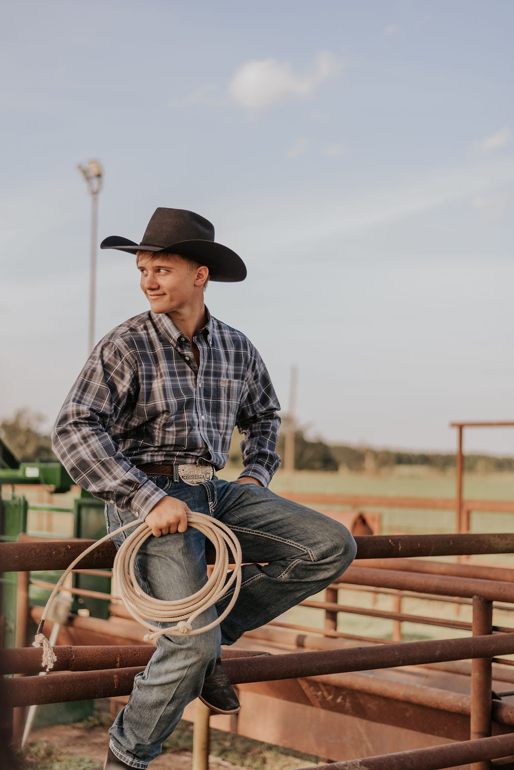 Men's Cinch Blue Plaid Button Shirt