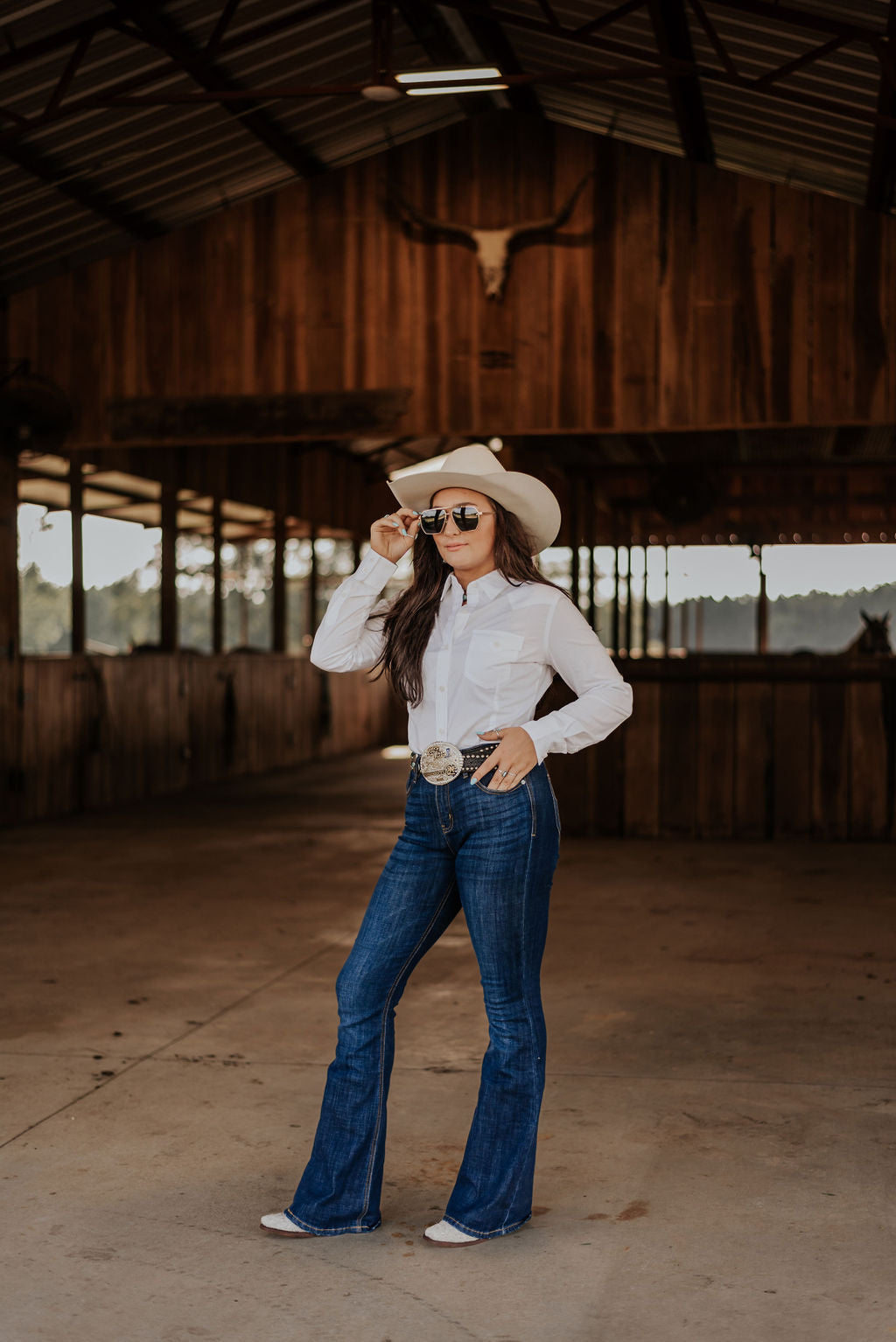 Women's Wrangler Western White Button Down Shirt