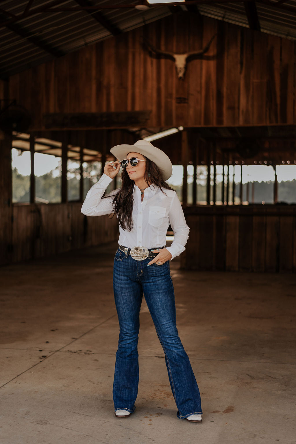 Women's Wrangler Western White Button Down Shirt