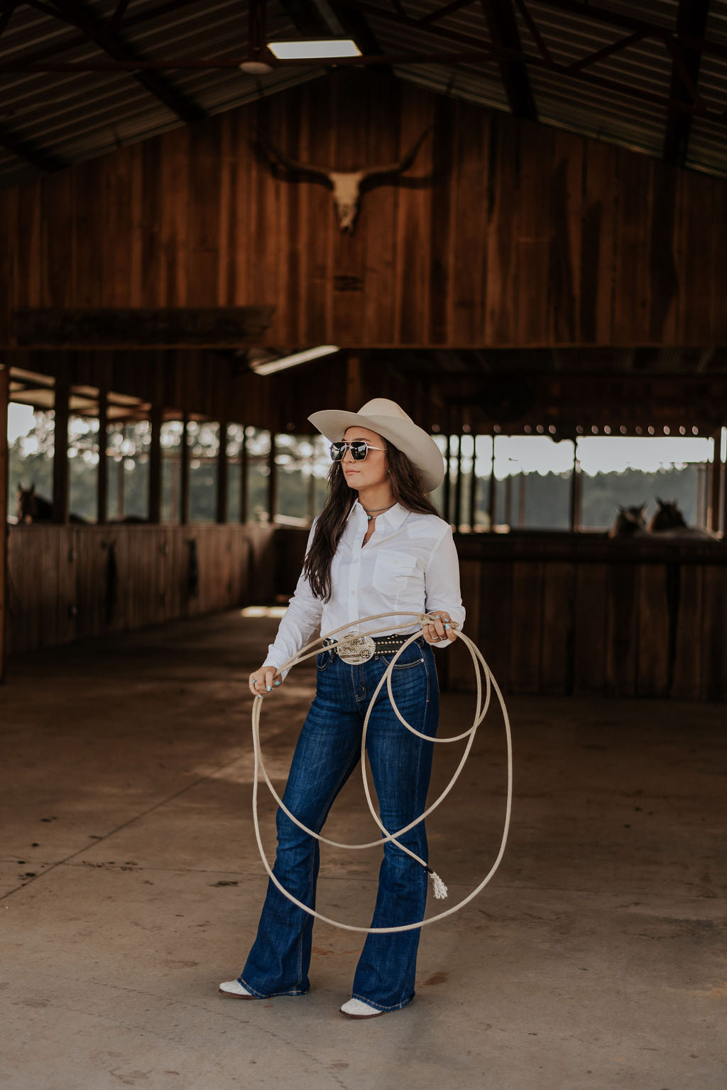 Women's Wrangler Western White Button Down Shirt