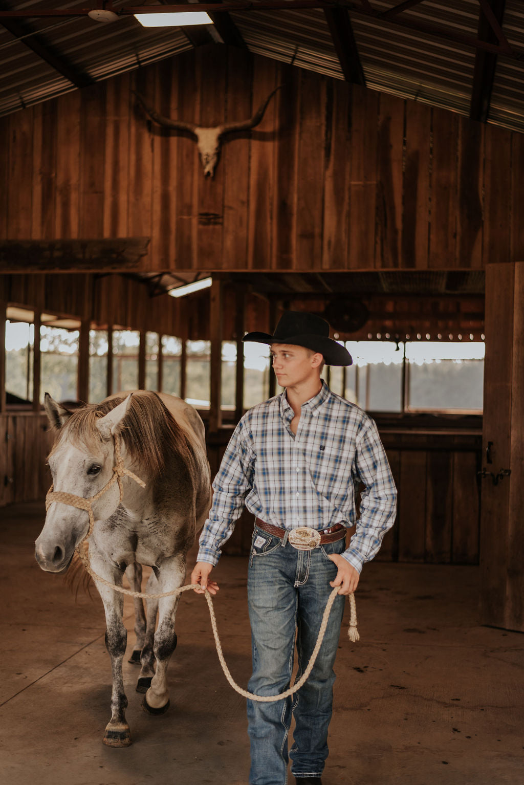 Men's Cinch Blue Plaid Button Shirt