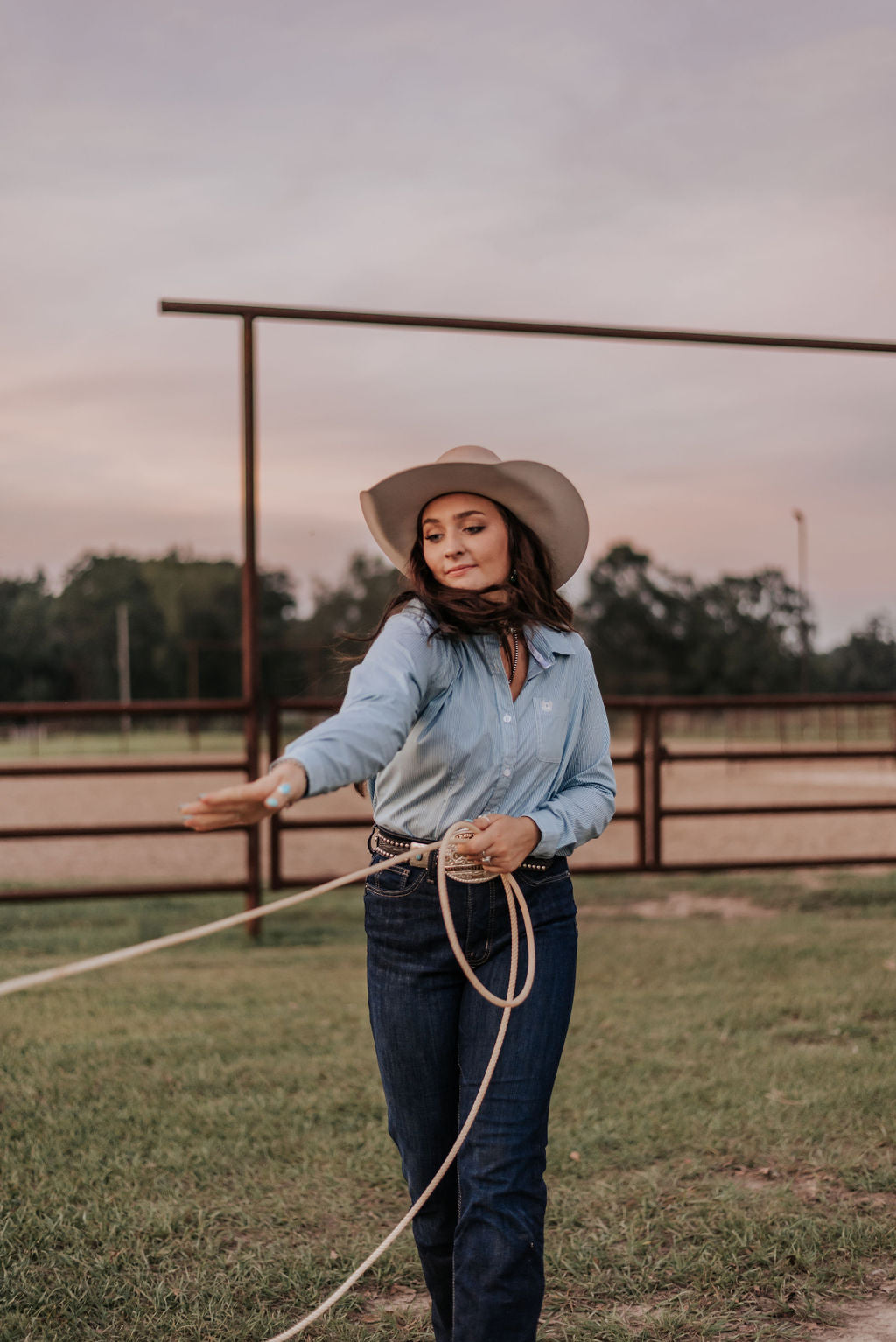Women's Panhandle Turquoise Rough Stock Button Down
