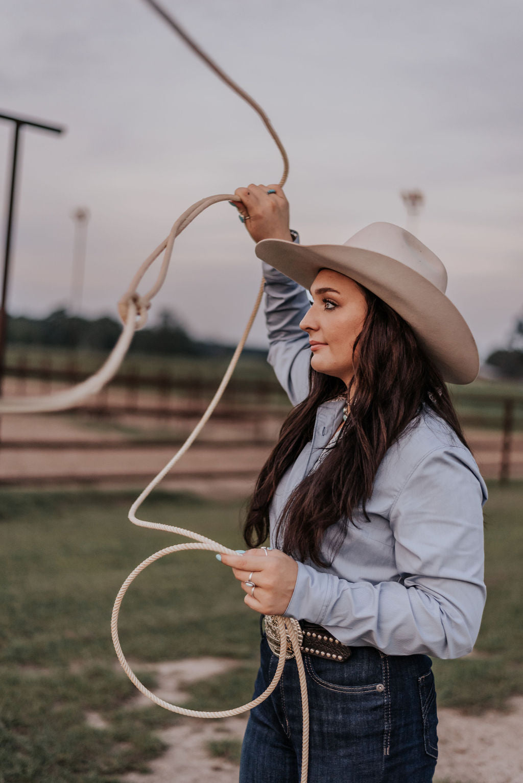 Women's Cinch Blue Stretch Stripe Button Shirt