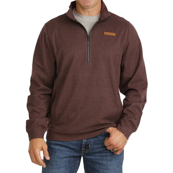 Cinch | Men's 1/2 Zip Logo Twill Pullover in Purple