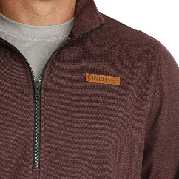Cinch | Men's 1/2 Zip Logo Twill Pullover in Purple