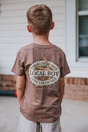 Youth Local Boy Old School Antler Oval T-Shirt