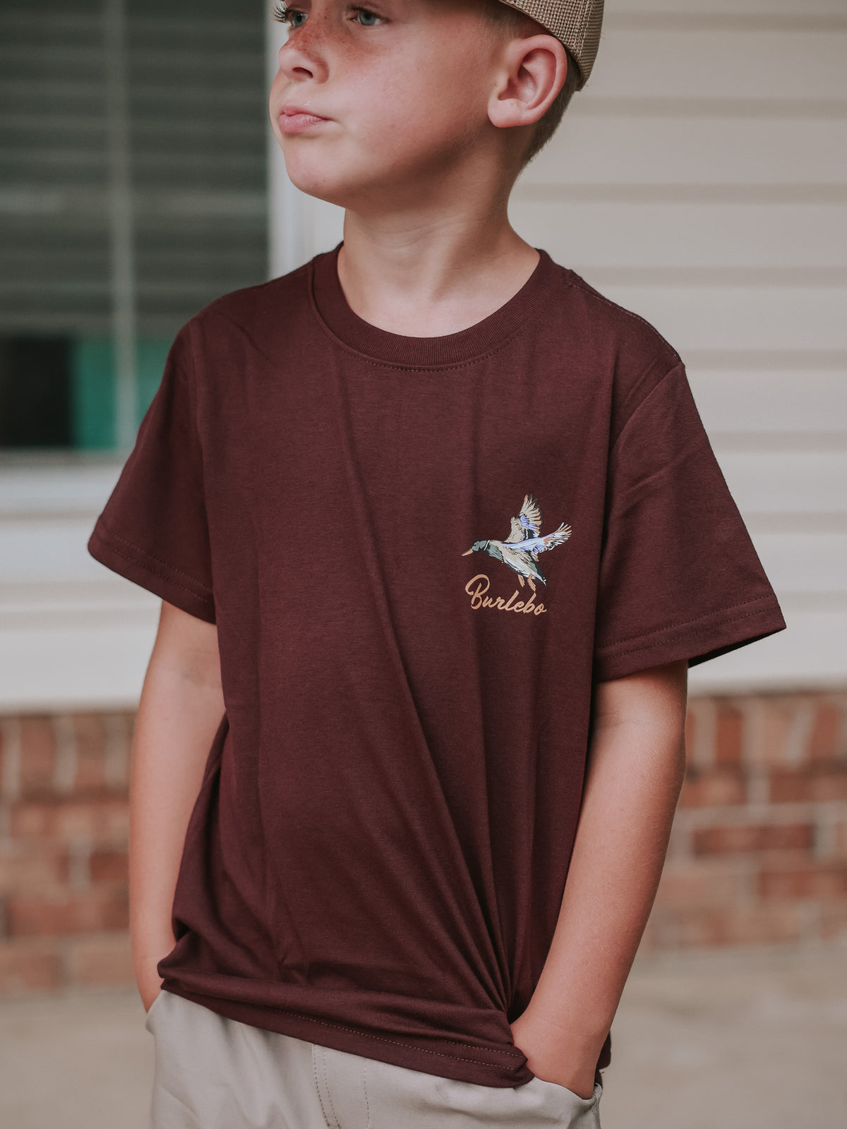Burlebo | Toddler & Youth Pintail Triangle Duck T-Shirt - Maroon