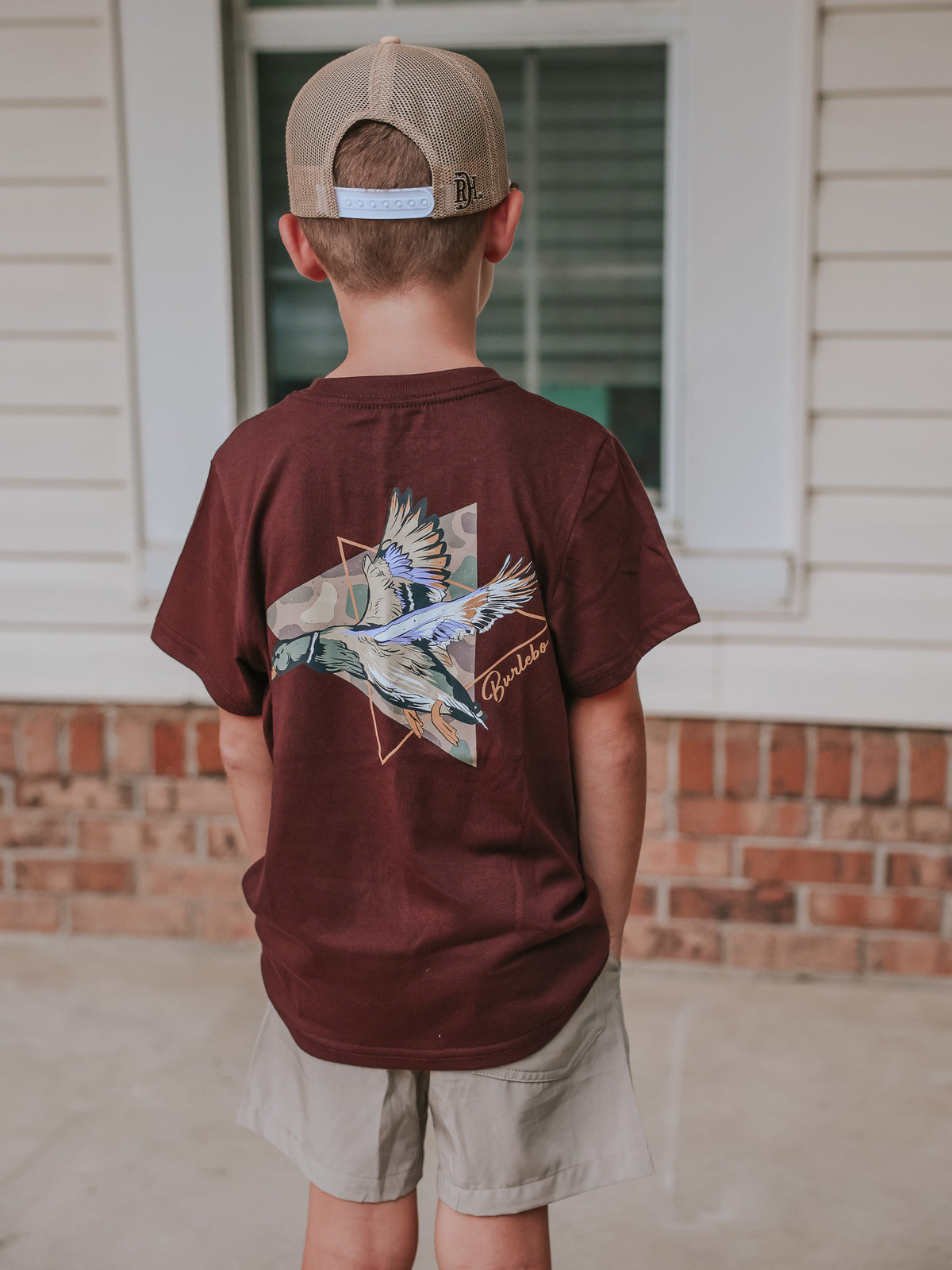 Burlebo | Toddler & Youth Pintail Triangle Duck T-Shirt - Maroon