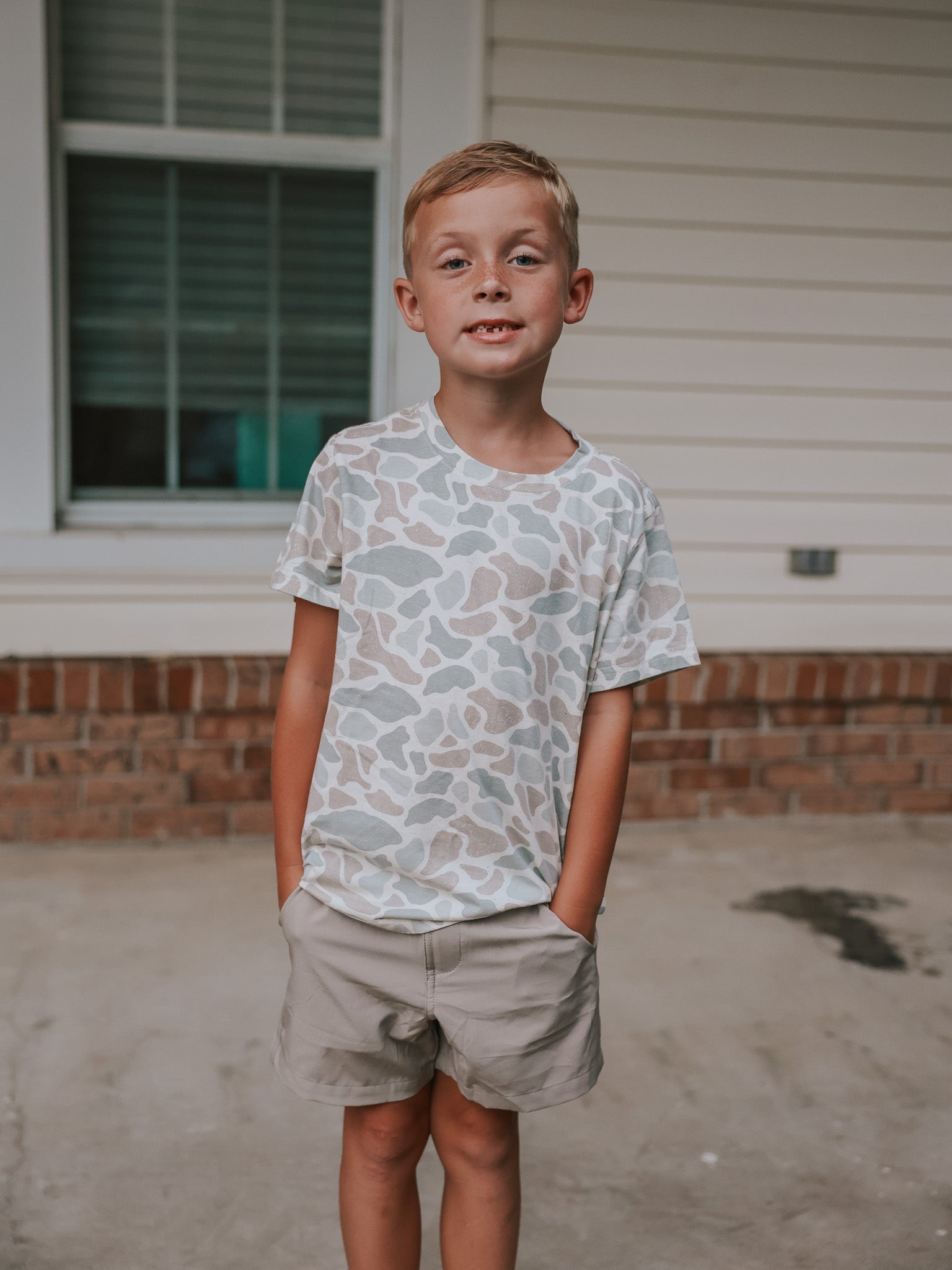 Burlebo Toddler & Youth Vintage Washed T-Shirt in Classic Deer Camo