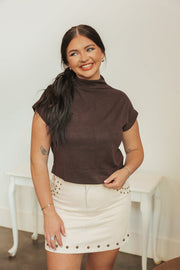 Loving Views Brown Sweater Top