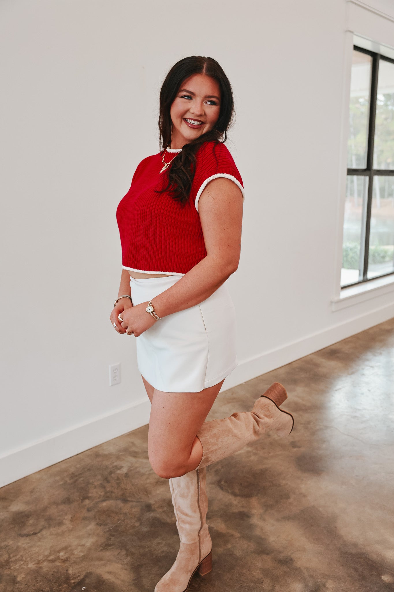 Social Outing Crimson Top