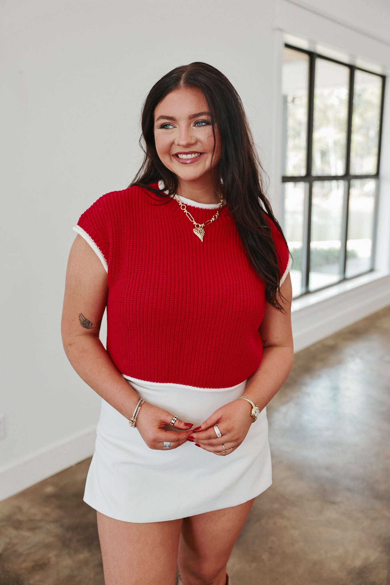 Social Outing Crimson Top