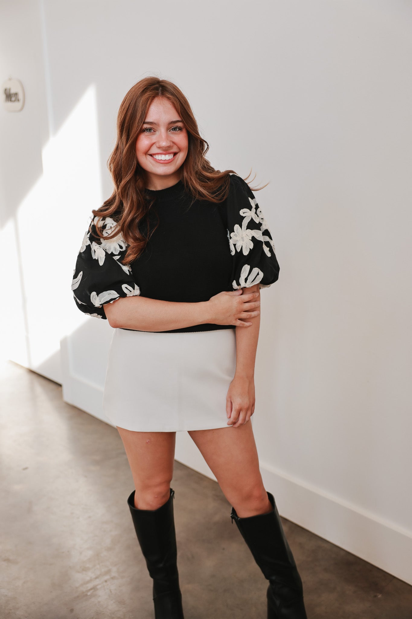 Hint of Charm Black Top