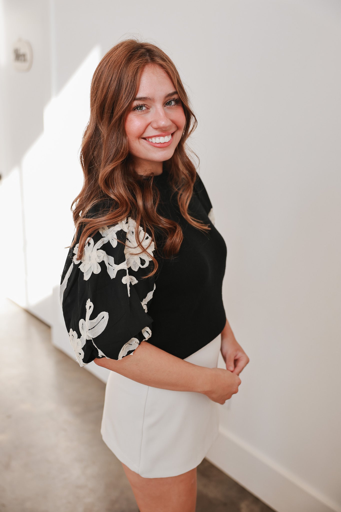 Hint of Charm Black Top