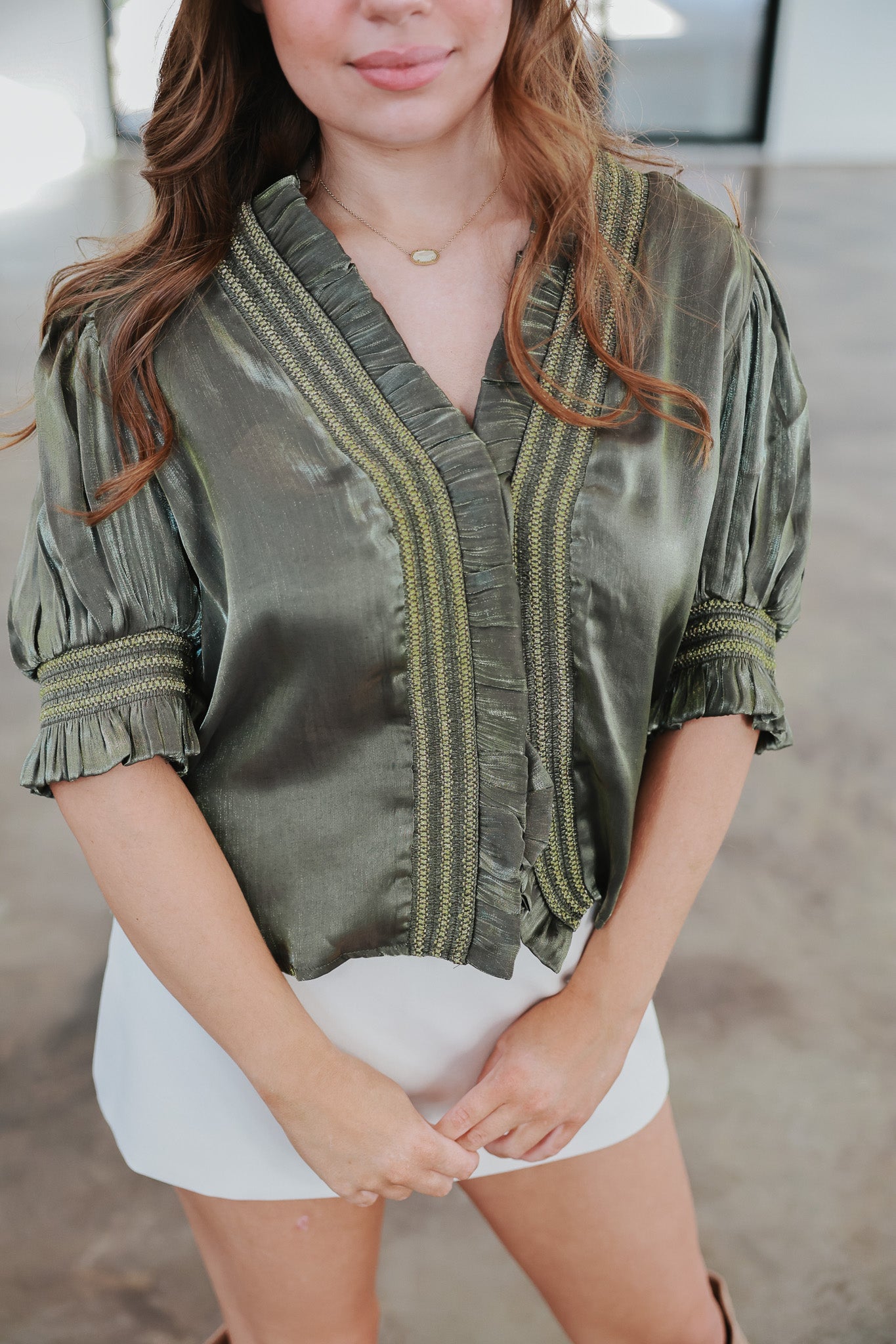 Time to Shine Olive Top