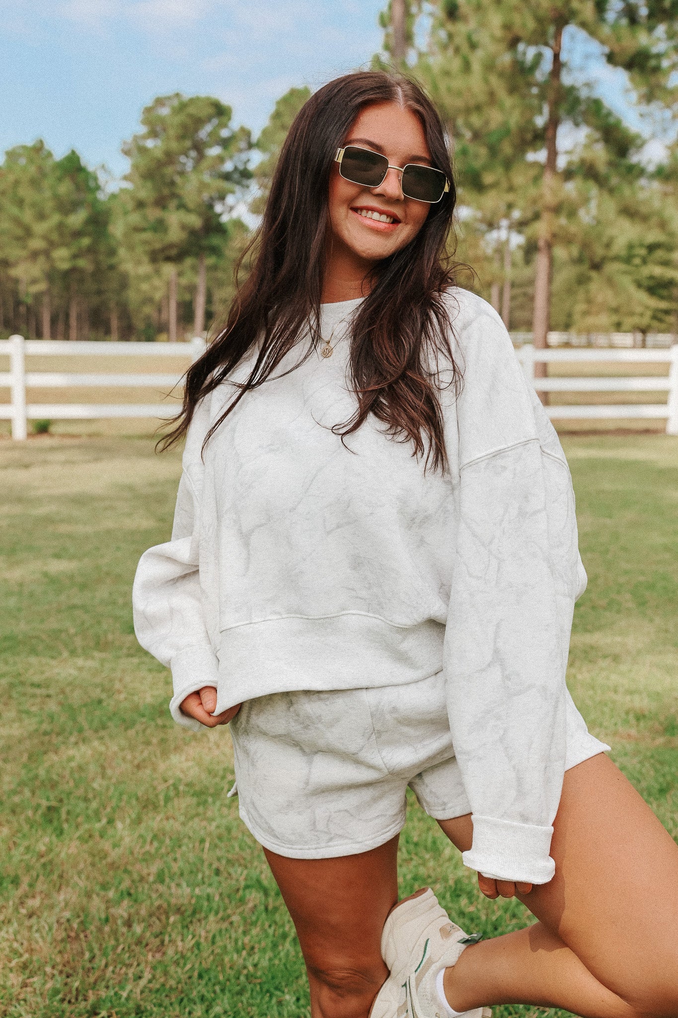 Leaf Ice Camo Oversized Crewneck Sweatshirt