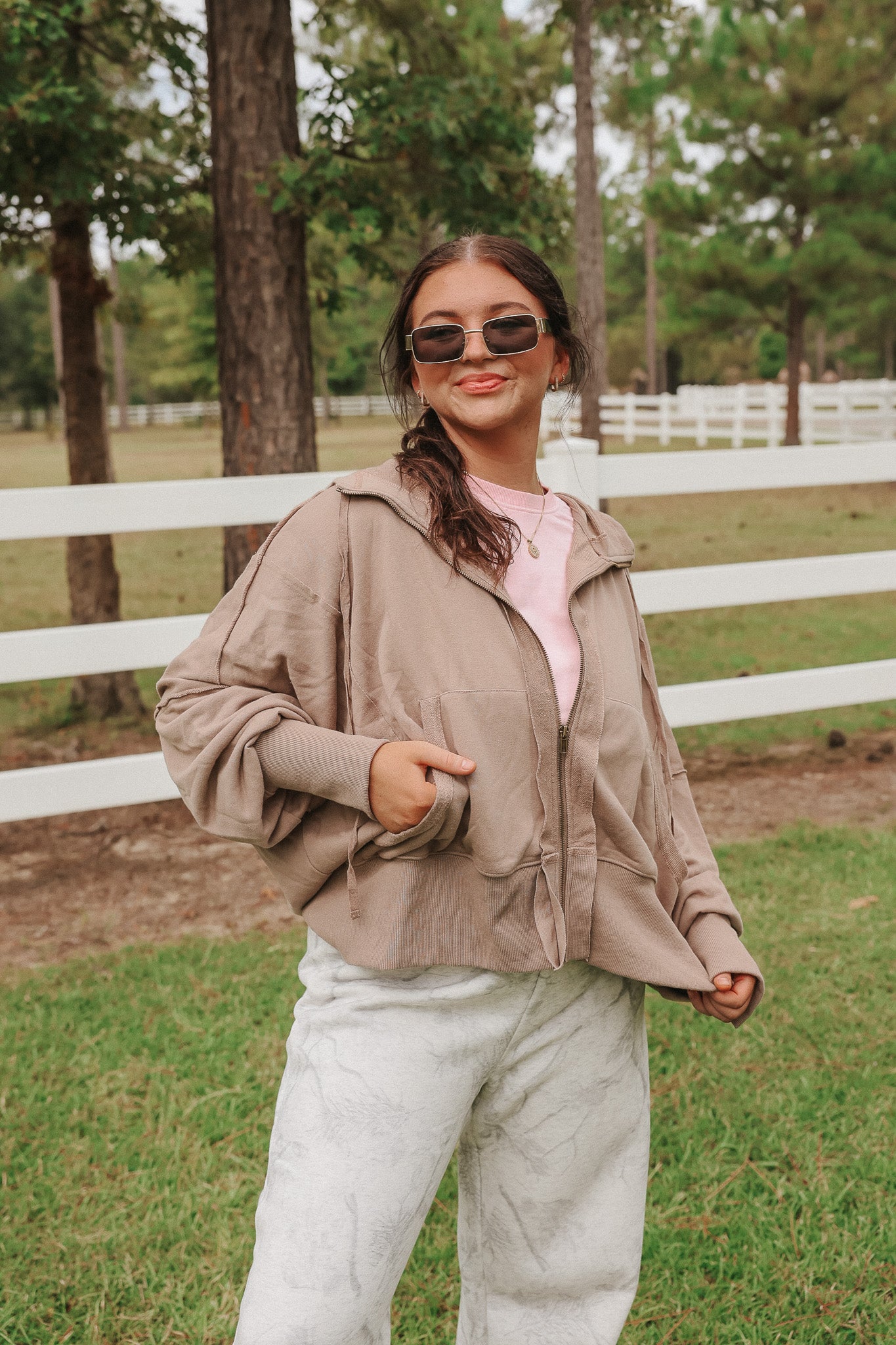 Cool Breeze Oversized Jacket in Taupe