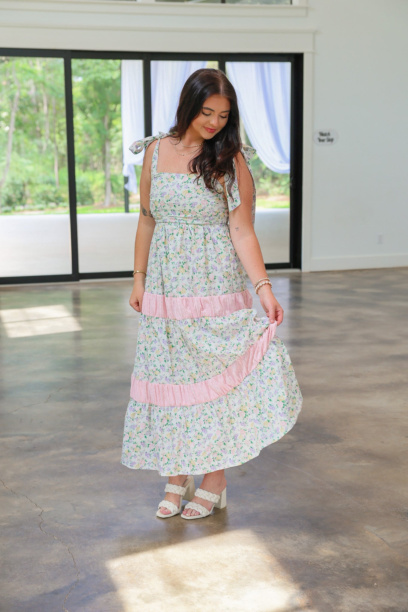 Take A Chance Pink Midi Dress