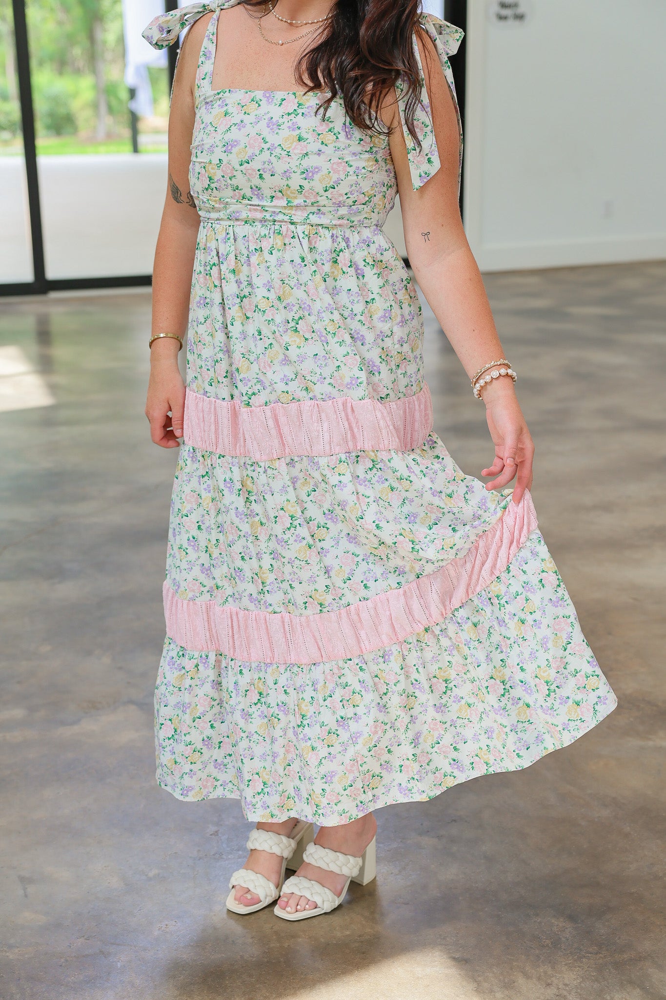 Take A Chance Pink Midi Dress