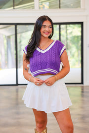 First Down Purple/White Sweater
