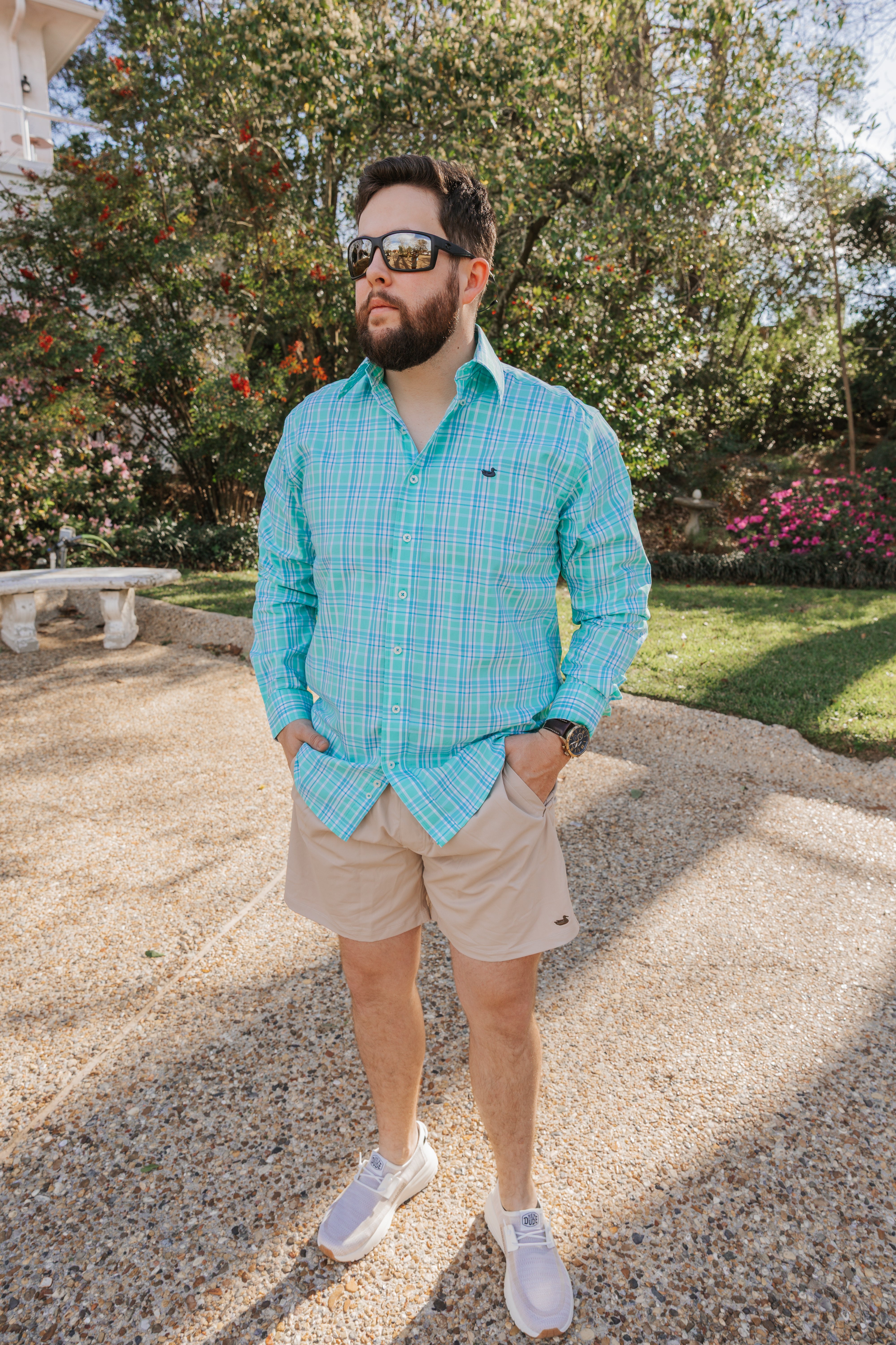 Pantalón corto de alto rendimiento con forro Billfish de Southern Marsh en color caqui