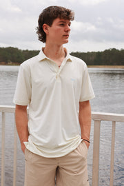 Coastal Cotton Men's Performance Polo in Yellow Stripe