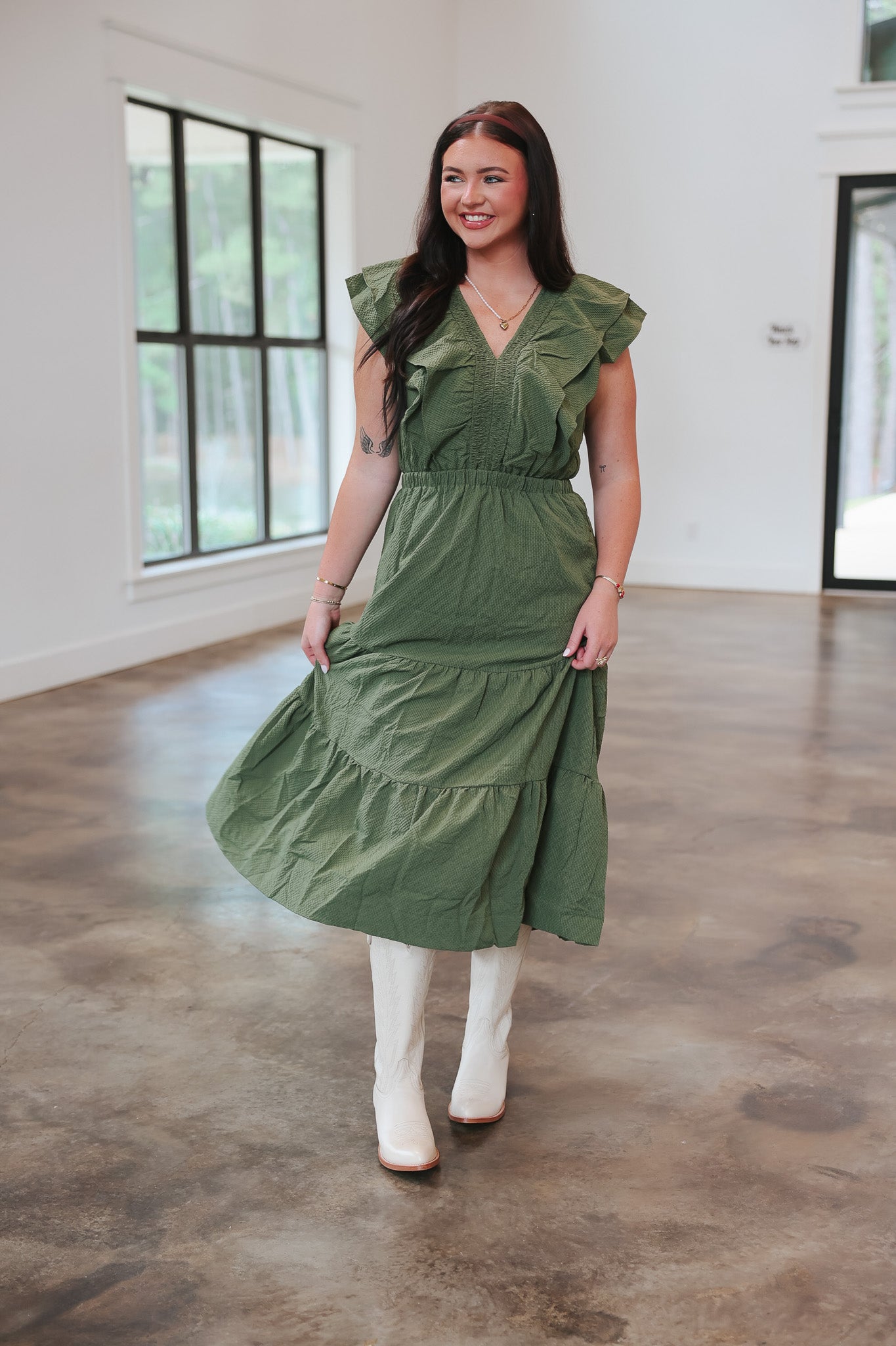 First Pick Olive Maxi Dress