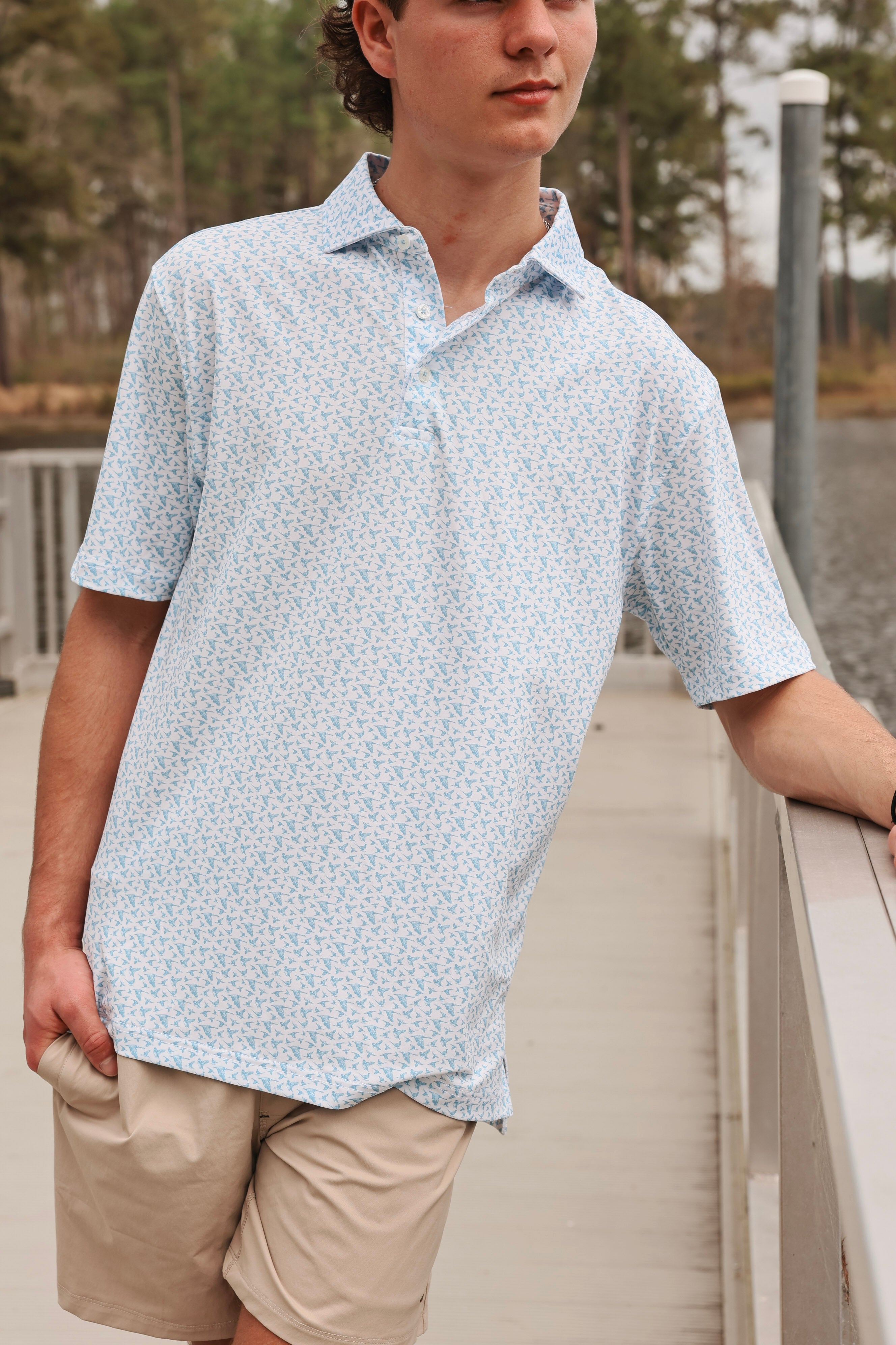 Southern Marsh In Flight Flyline Performance Polo in White