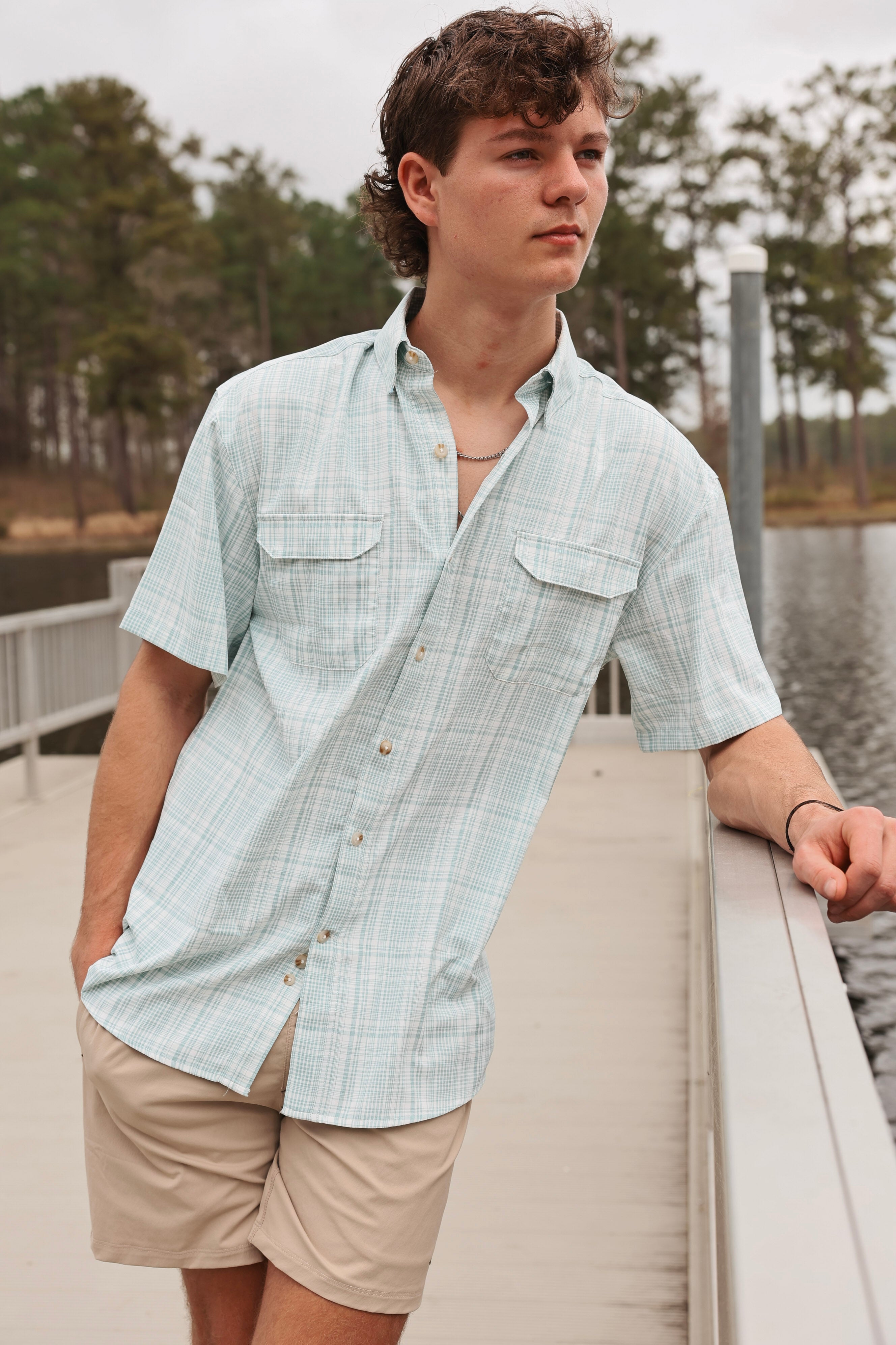 Southern Marsh Quattro Mar Performance Shirt in Burnt Sage