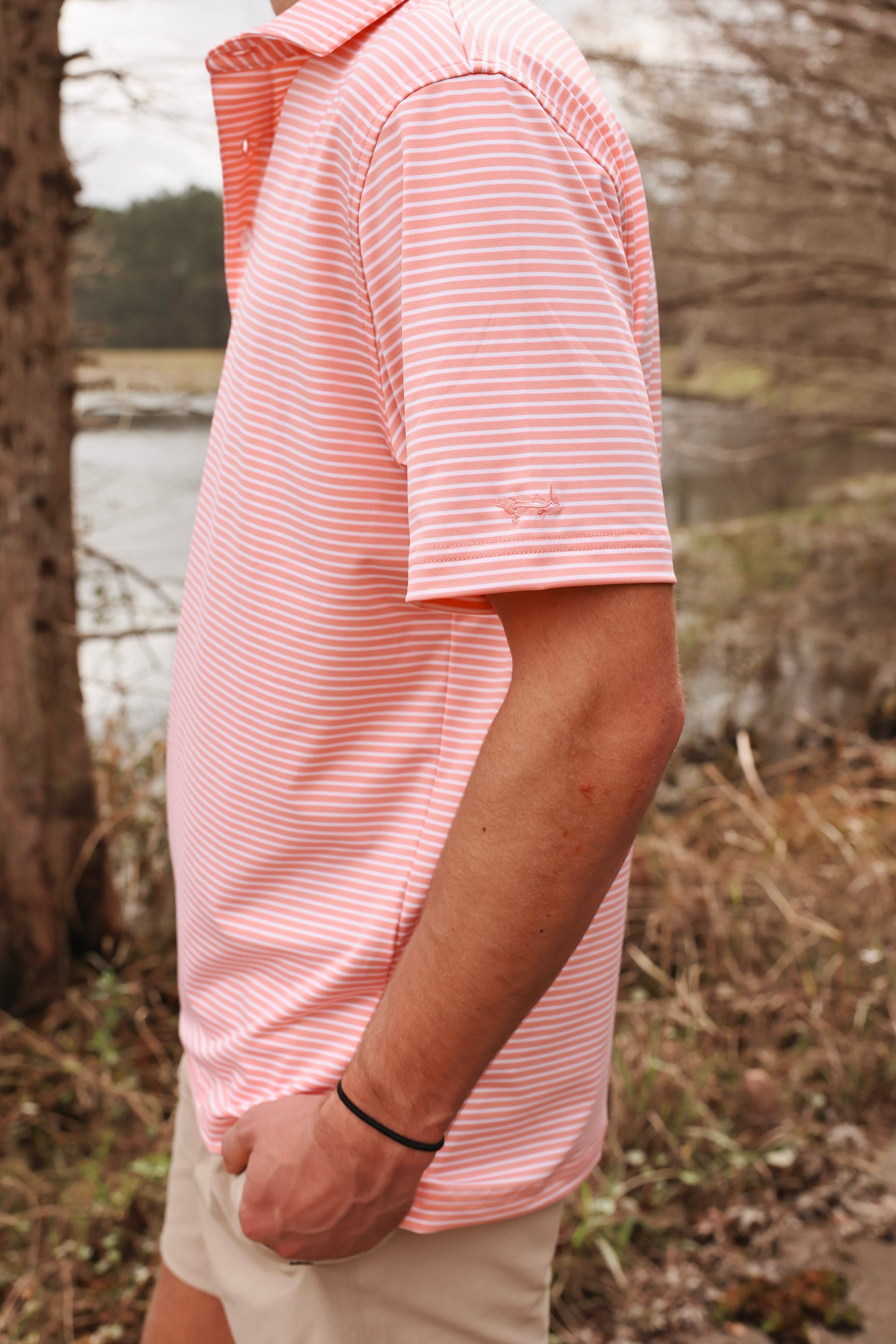 Coastal Cotton Men's Performance Polo in Tangerine