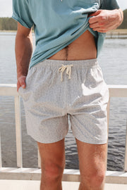 Southern Marsh Men's Harbor Stretch Lined Seawash Trunk - Oysters & Lemons