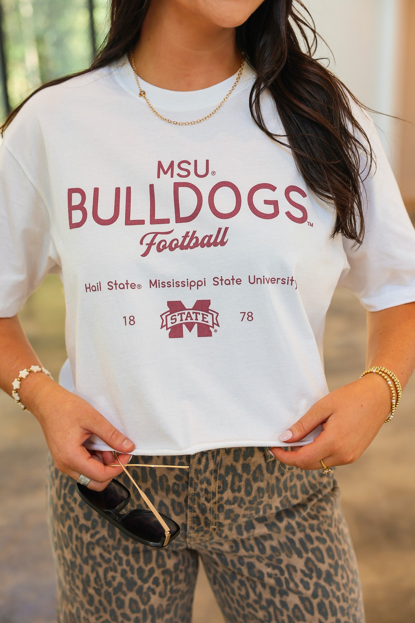 MSU Shot Off White Tee