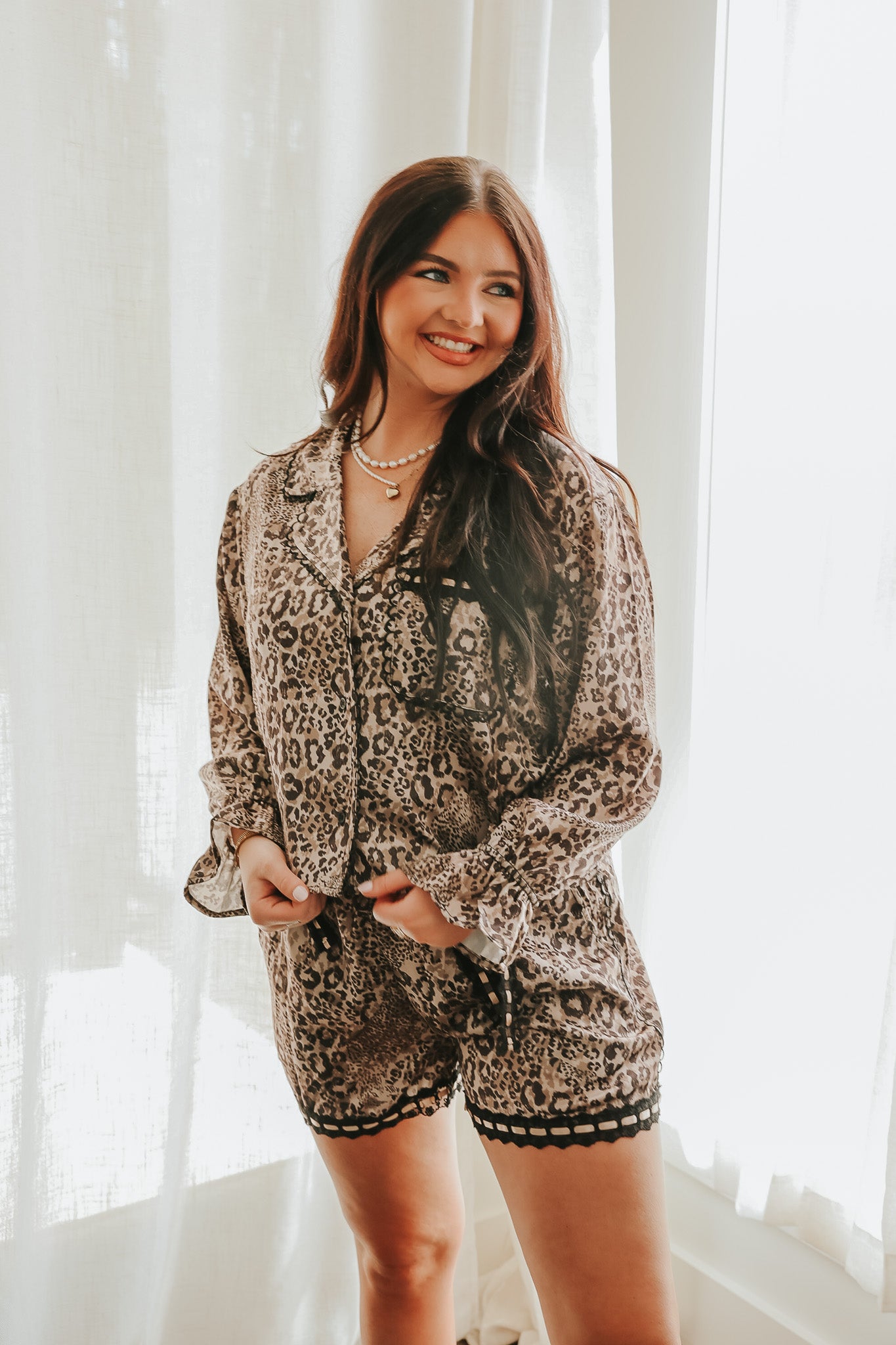 Fierce Dreams Mocha Black Pajama Set