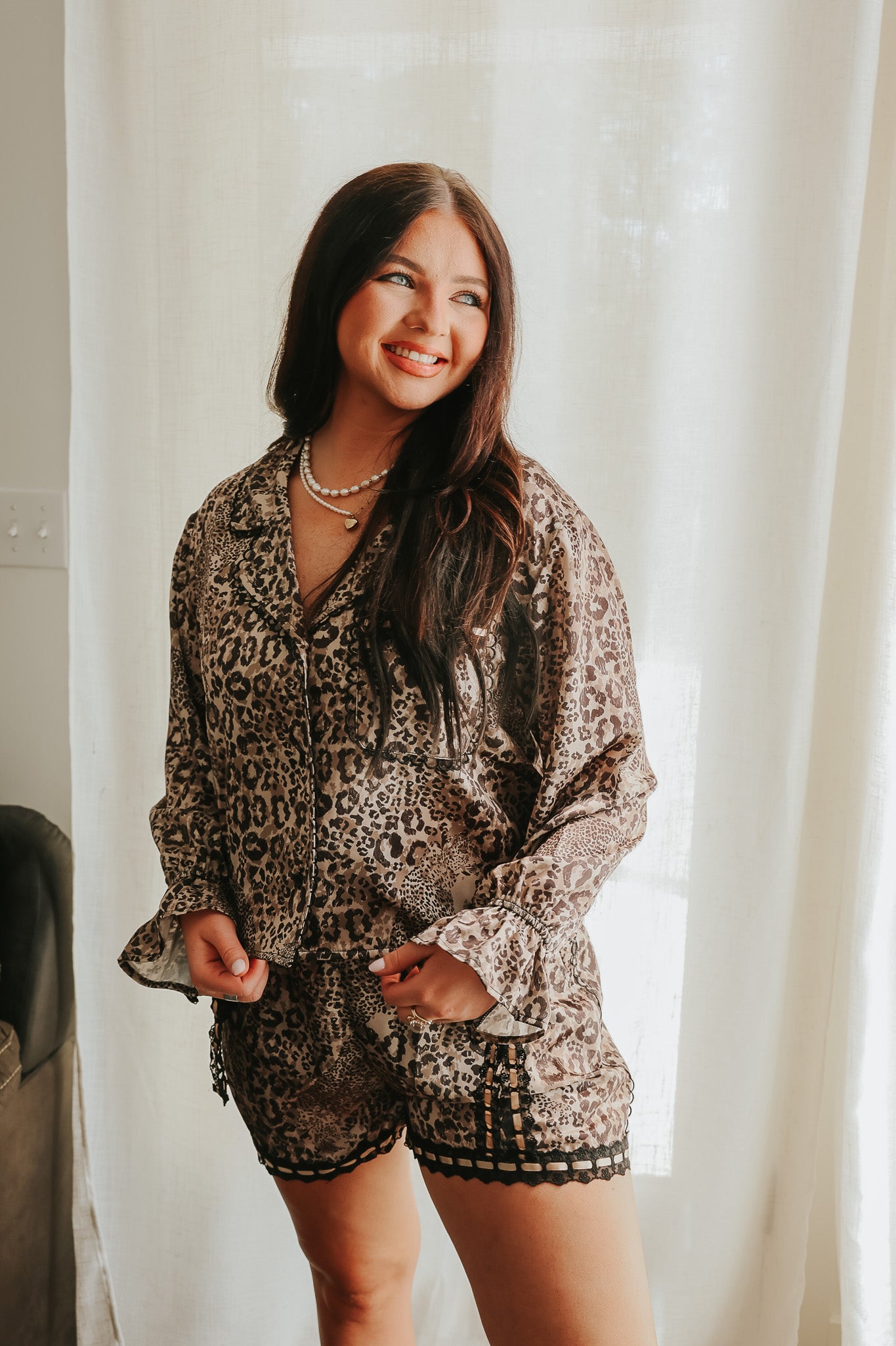 Fierce Dreams Mocha Black Pajama Set