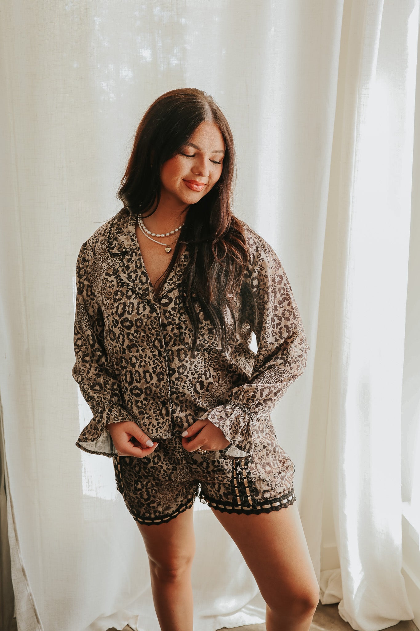 Fierce Dreams Mocha Black Pajama Set