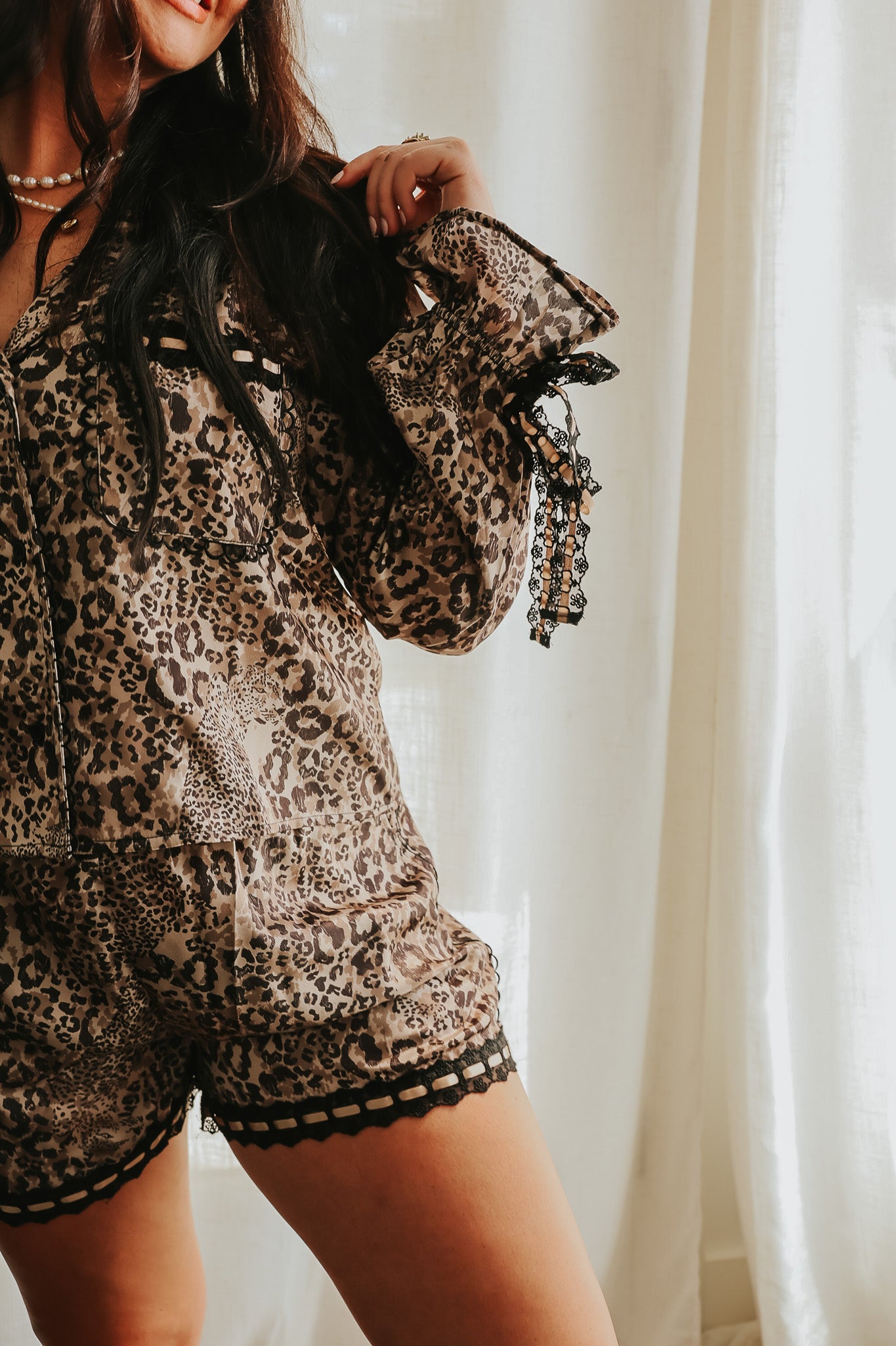 Fierce Dreams Mocha Black Pajama Set